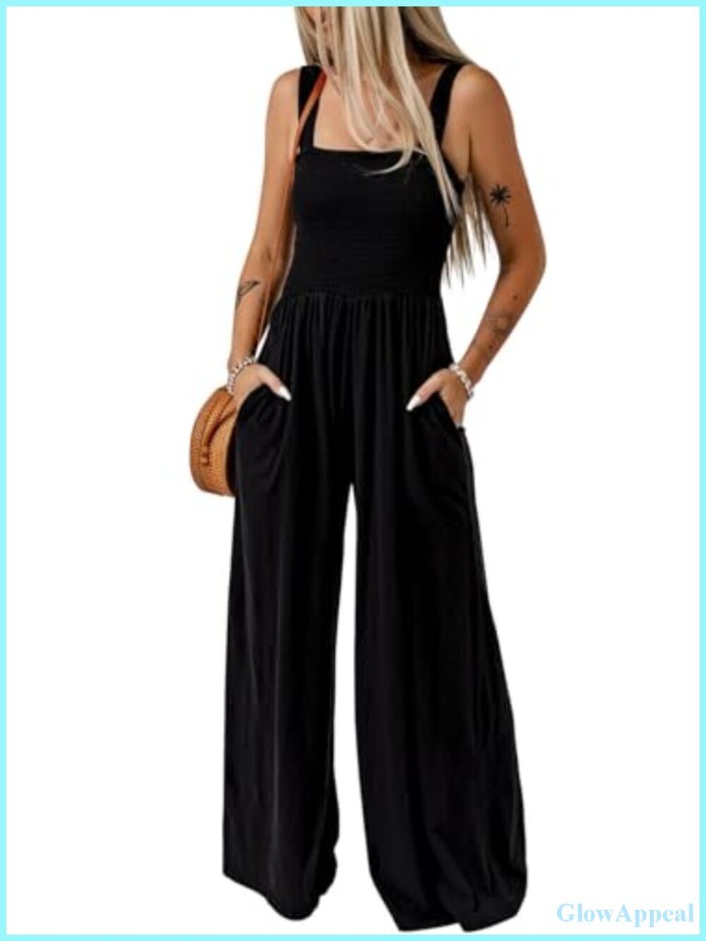 Sleeveless Wide Leg Jumpsuit One Piece Romper Casual Summer Stretch